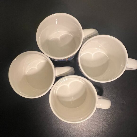 Set of 4 Vintage Sakura SNOWMAN Stoneware Mugs with Artwork by Debbie Mumm 1998 - Picture 10 of 12